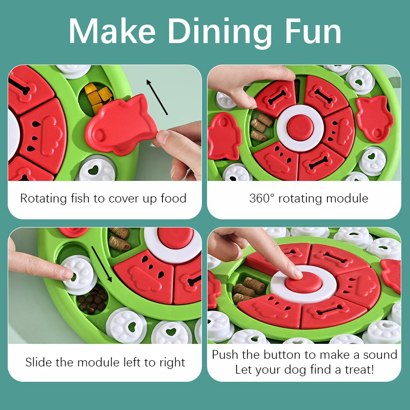 Pet Cat Dog Slow Food Bowl Puz - Dog Puzzle Feeder Toy 评论和价格