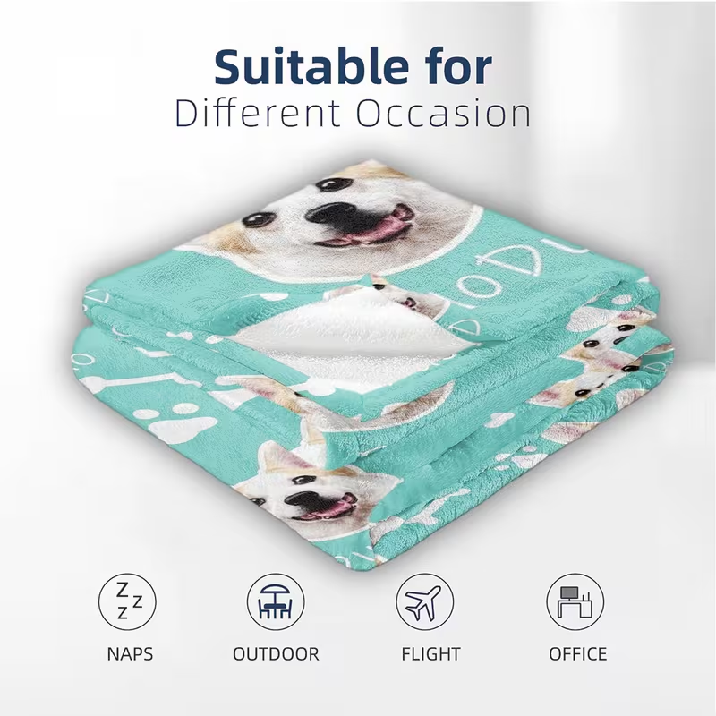 1PC Custom Dog Photo Blanket P - Pet Beds 评论和价格