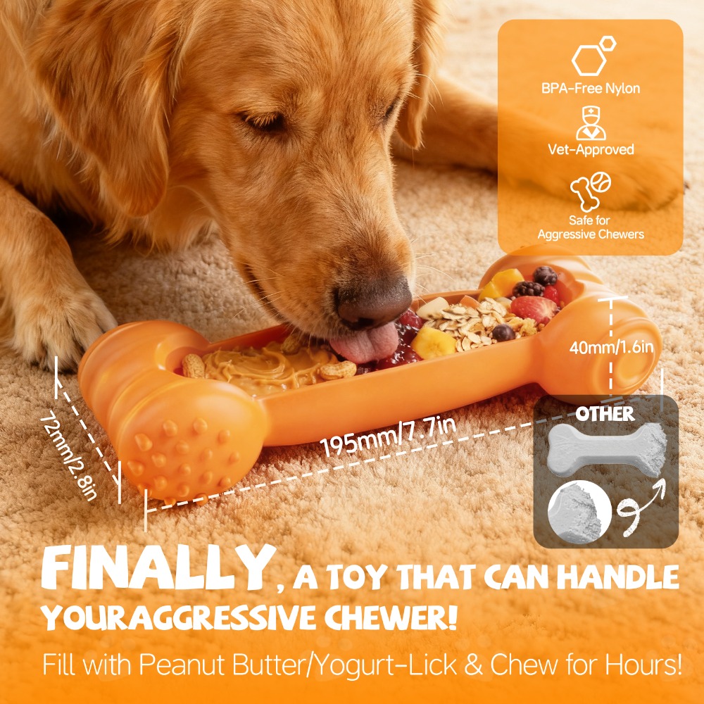 2-Pack Freeze Lick Bones Indes - Indestructible Dog Chew Toy 评论和价格
