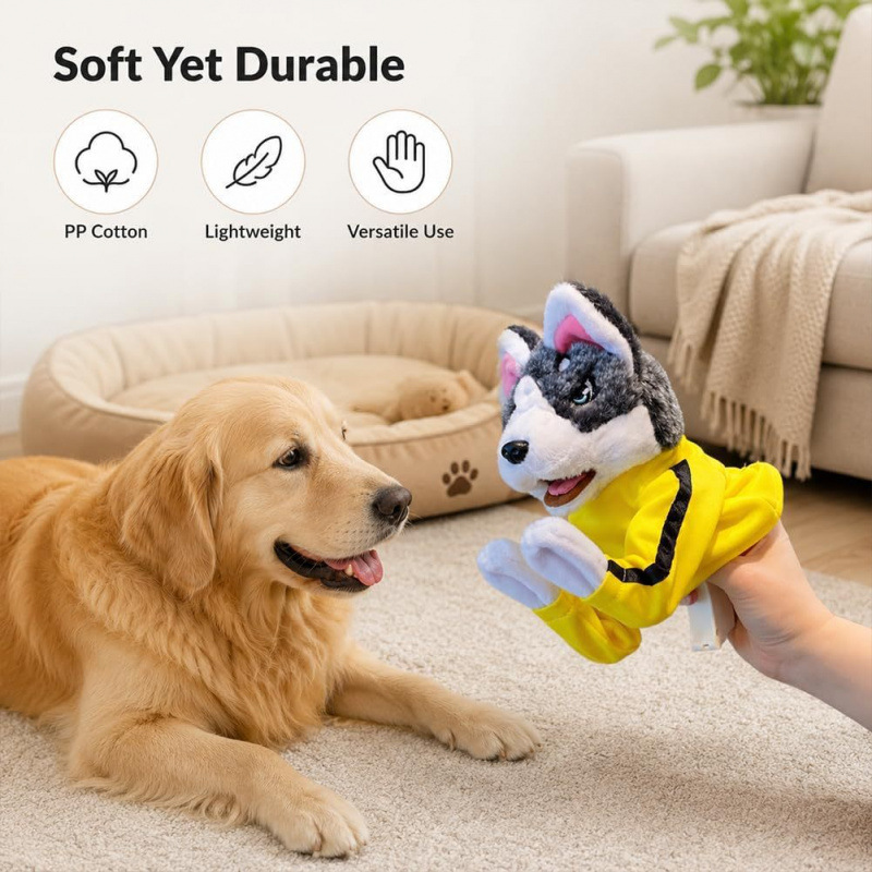 Husky Boxing Interactive Plush - Interactive Squeaky Plush Dog Toy 评论和价格
