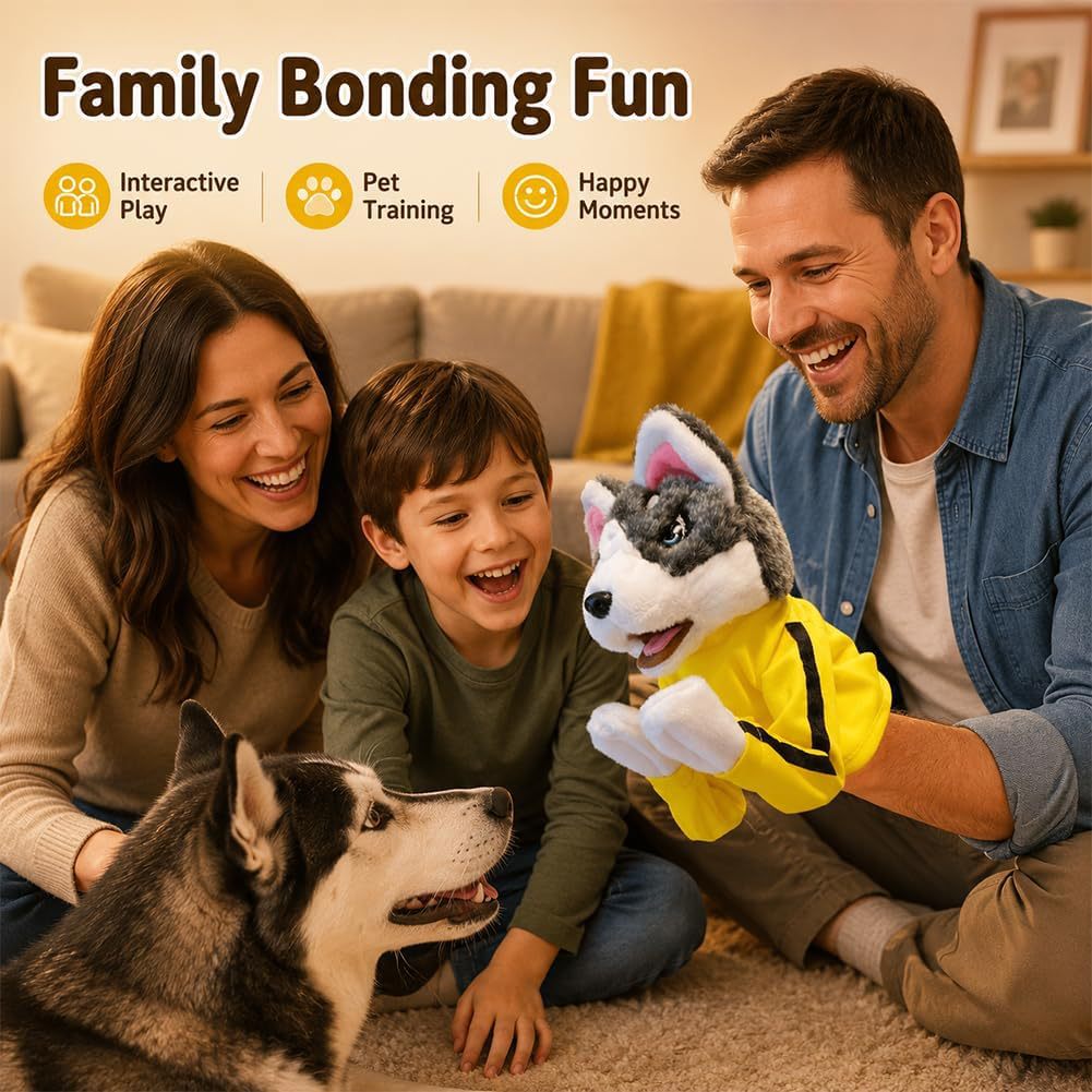 Husky Boxing Interactive Plush - Interactive Squeaky Plush Dog Toy 评论和价格