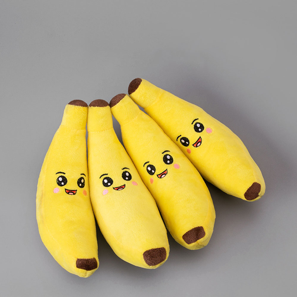 Squeaky Banana Plush Dog Toy D - Interactive Squeaky Plush Dog Toy 评论和价格