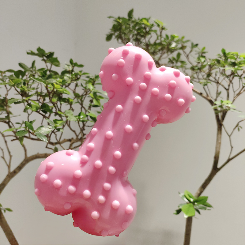 Dog Toy Rubber Sound Making Ch - Teeth Cleaning Dog Chew Bone 评论和价格